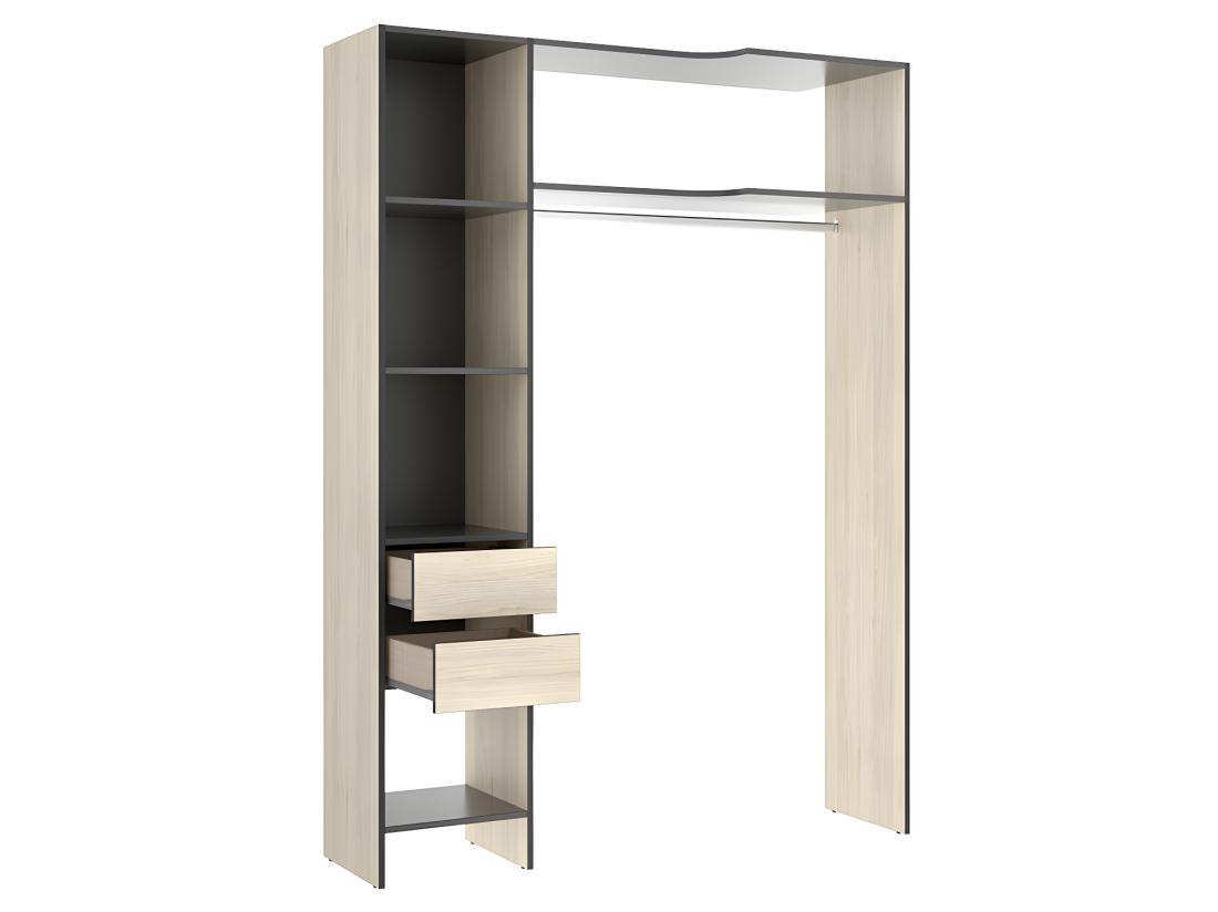 Vente Unique Dressing D'angle Extensible GONTRAN - L164/214 Cm - Chêne Et Anthracite