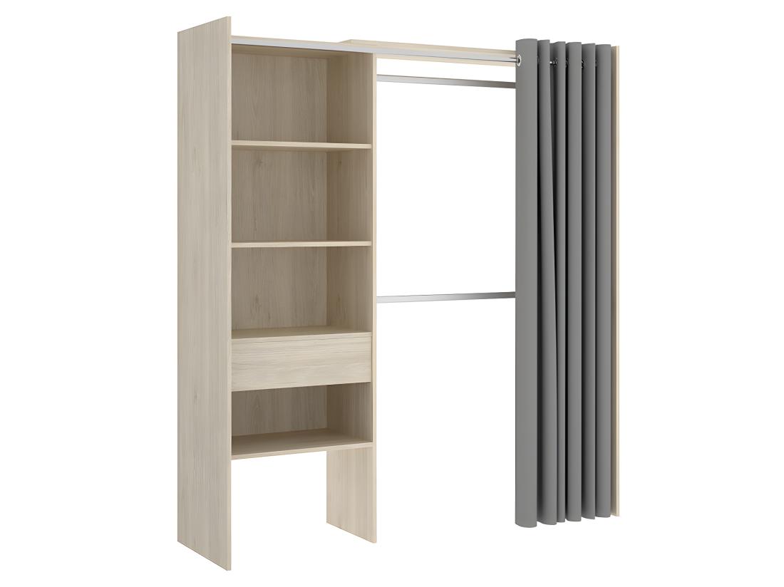 Vente Unique Dressing D'angle Extensible GONTRAN - L164/214 Cm - Chêne Et Gris