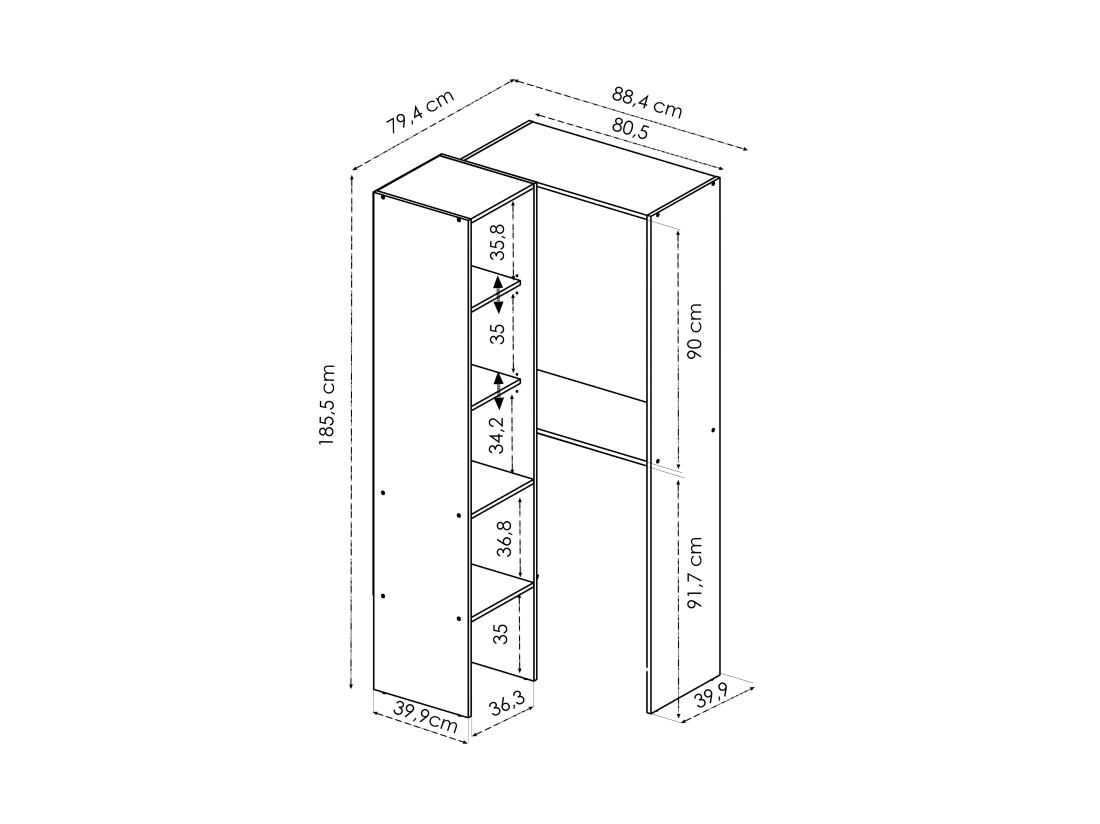 Vente Unique Dressing D'angle - L79 Cm - Blanc - FERDINAND