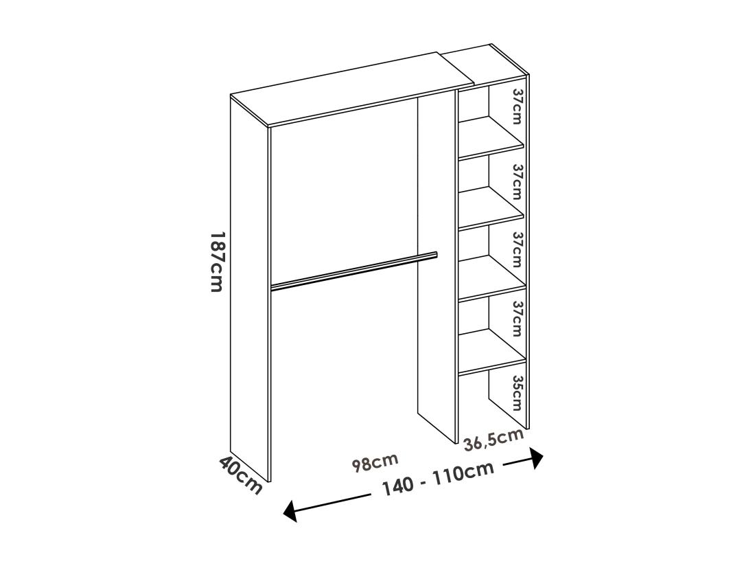 Vente Unique Dressing Extensible - L110/140 Cm - Blanc - BELVANA