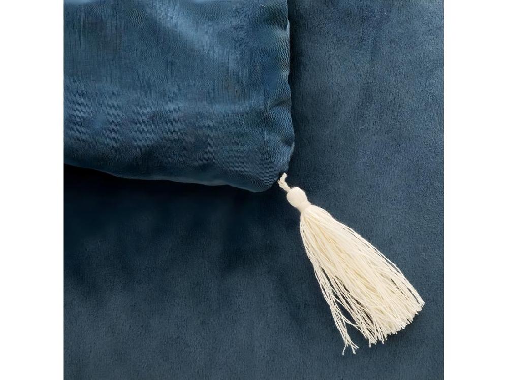 Vente Unique Edredon Couverture En Velours Bleu 80 X 180 Cm
