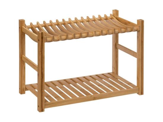 Vente Unique Egouttoir à 2 Niveaux En Bambou - L 53 X P 24 7 X H 33 Cm