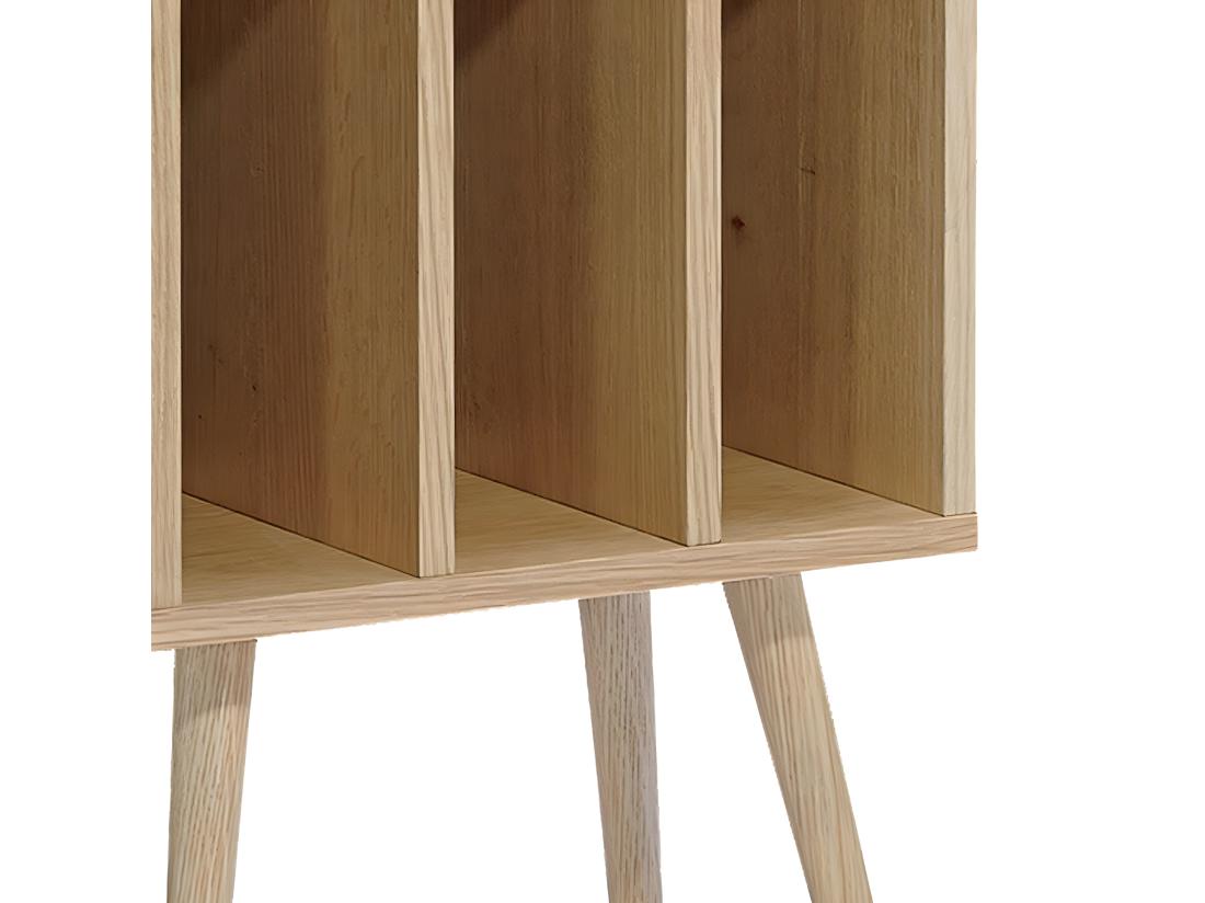 Vente Unique Elvdal - Meuble De Rangement Vinyles En Bois : Couleur - Bois Clair
