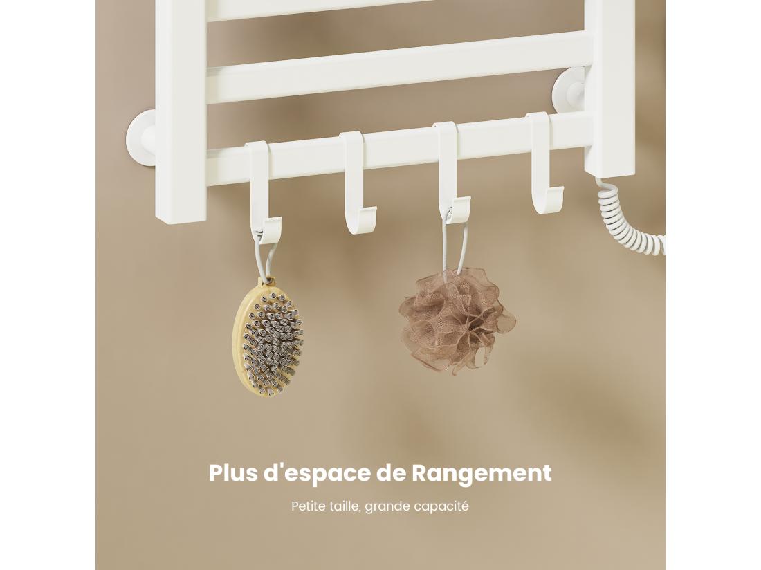 Vente Unique EMKE Chauffe-serviettes Électrique 50×50cm Thermostat Intelligent WiFi Radiateur De Salle De Bain Électrique Chauffe-serviettes Électrique Blanc