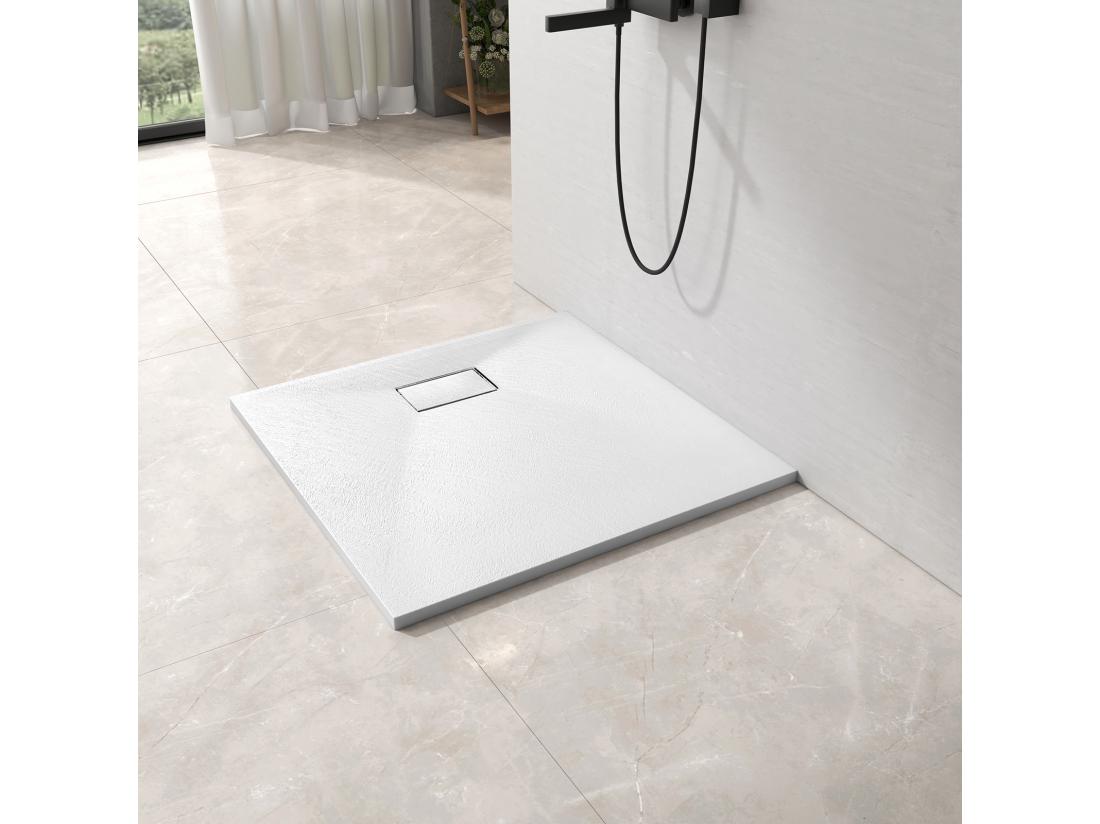vente unique EMKE Receveur de douche receveur de douche plat antidérapant SMC receveur de douche à découper 90x90cm