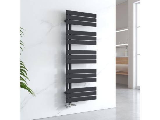 vente unique EMKE Sèche-serviettes à Eau Chaude Panneau Plat Sèche-serviettes connexion latérale pour Noir 1320x500mm 661Watts