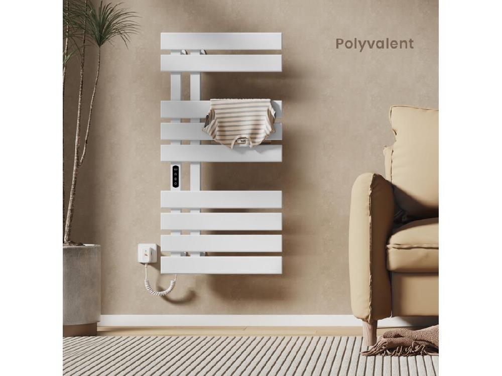 Vente Unique EMKE Sèche-Serviettes Électrique De Salle De Bain 1000 X 500 Mm Porte-serviettes Chauffant électrique Blanc 350W Chauffe-serviettes Électrique