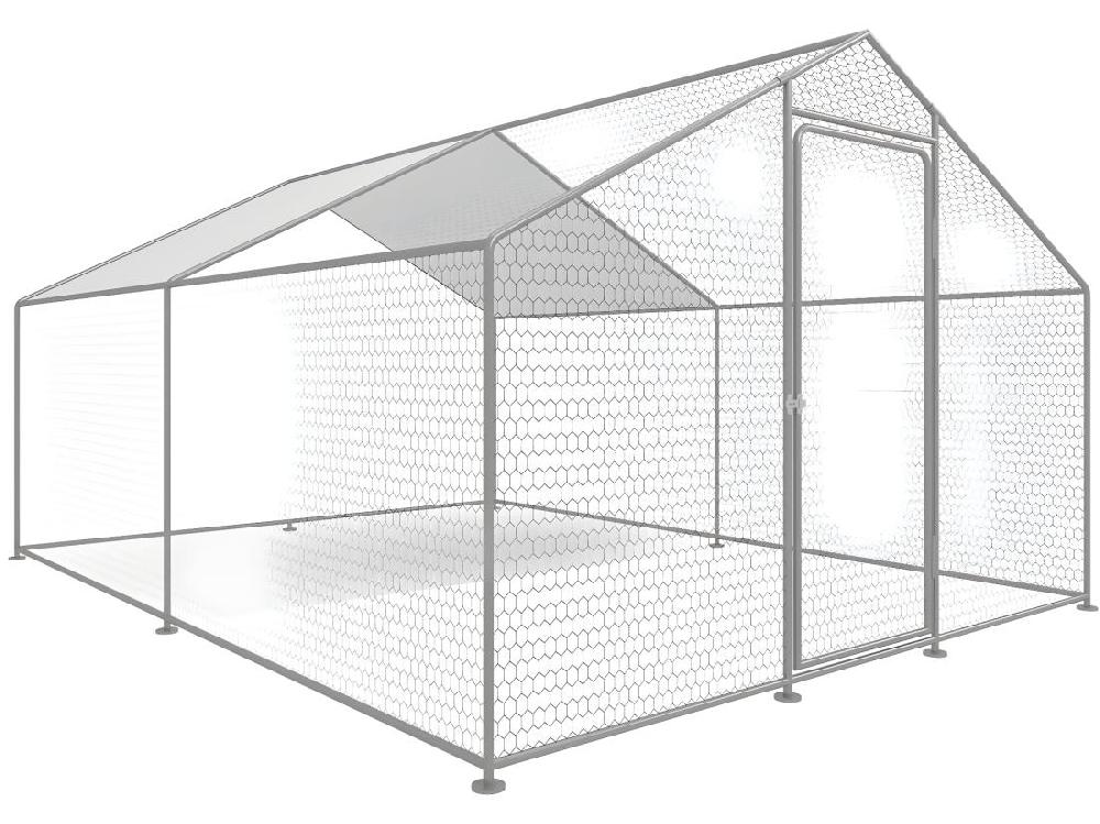 Vente Unique Enclos à Poules 12 M² Parc Grillagé 4 X 3 X 2 M Acier Galvanisé