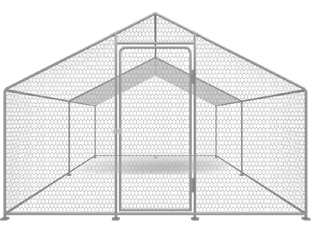 Vente Unique Enclos à Poules 12 M² Parc Grillagé 4 X 3 X 2 M Acier Galvanisé