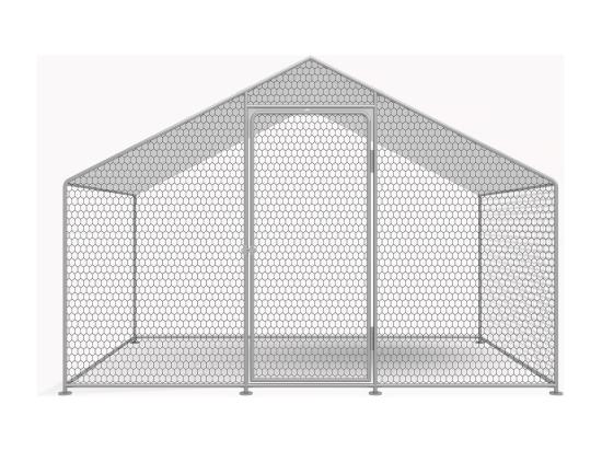 Vente Unique Enclos à Poules 6 M² Parc Grillagé 2 X 3 X 2 M Acier Galvanisé