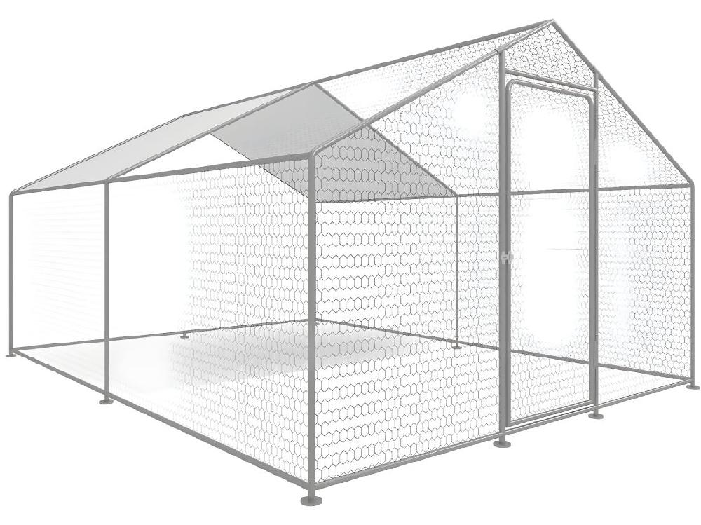 vente unique Enclos à poules 9 m² parc grillagé 3 x 3 x 2 M acier galvanisé