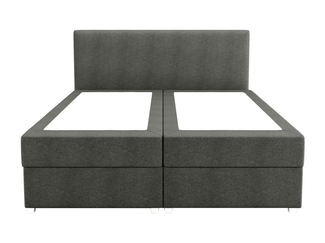 Vente Unique Ensemble Complet Boxspring Tête De Lit + Sommier + Matelas + Surmatelas - 180 X 200 Cm - Tissu - Anthracite - ONAN De YSMÉE