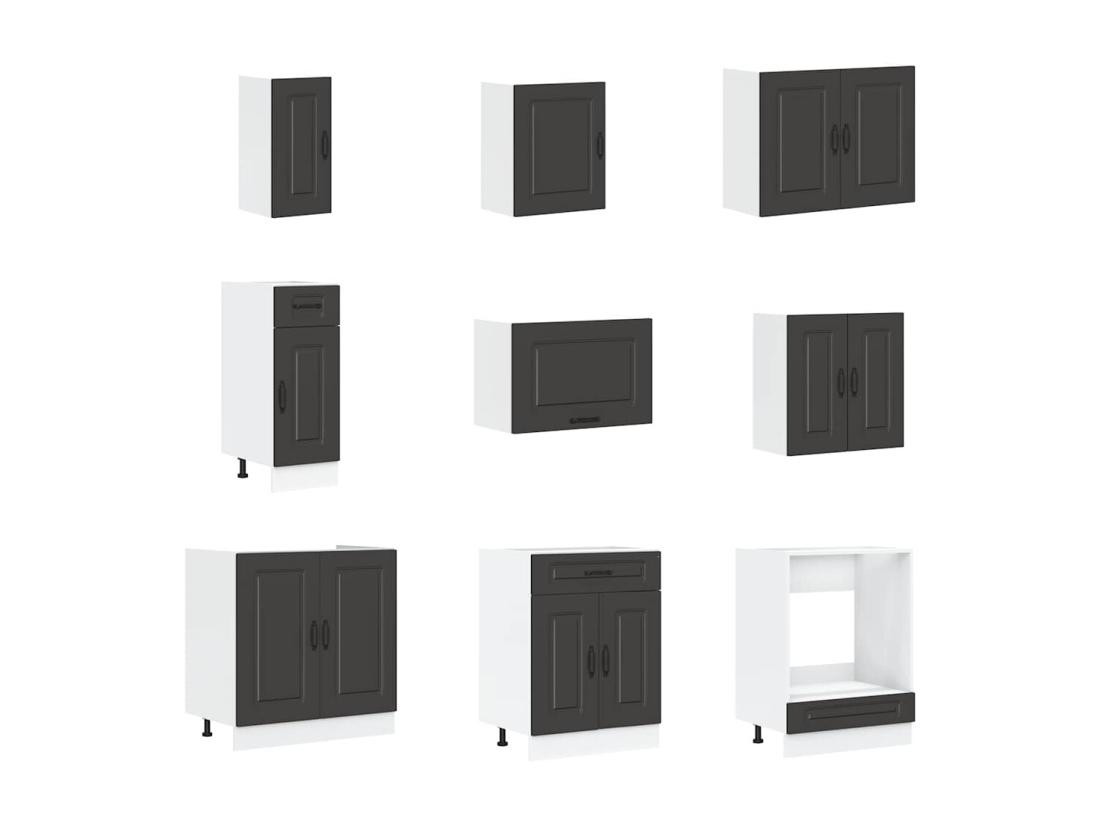 Vente Unique Ensemble D'armoires De Cuisine 14 Pcs Kalmar Bois D'ingénierie