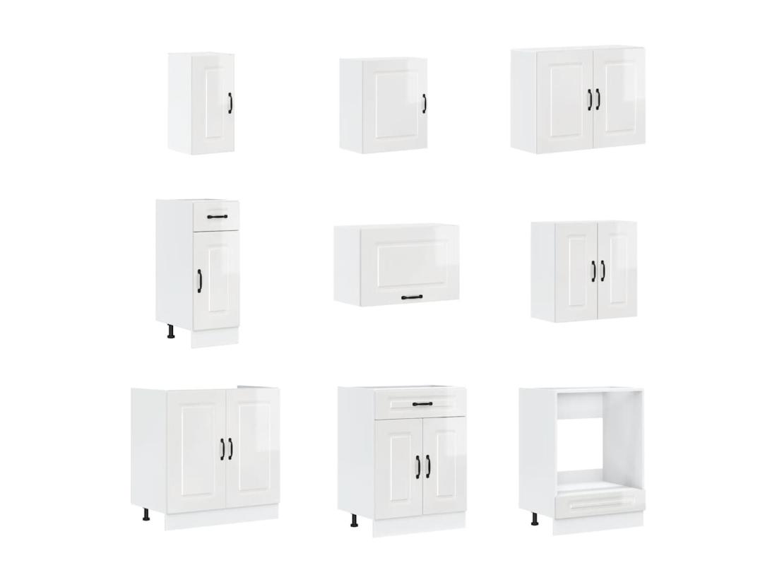 Vente Unique Ensemble D'armoires De Cuisine 14 Pcs Kalmar Bois D'ingénierie