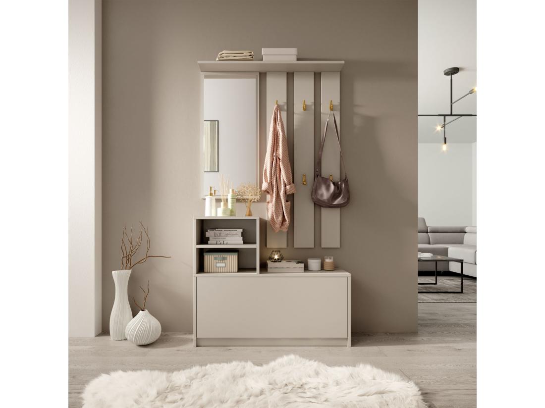 vente unique Ensemble d'entrée avec miroir - 85 cm - cachemire - YESFIR