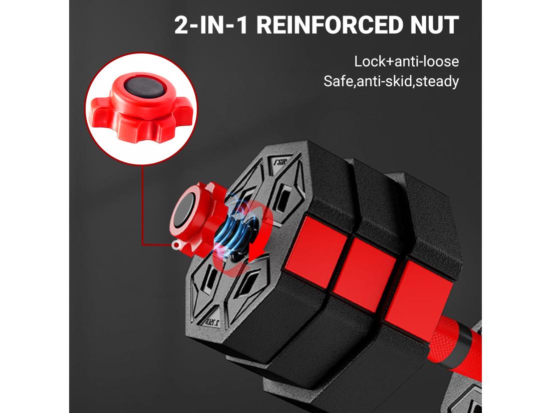 Vente Unique Ensemble D'haltère Courtes Ou Longues Ou Kettlebell 3 En 1 Haltère Réglable 20kg Pour Adaptés Au Fitness à Domicile Et à La Musculation