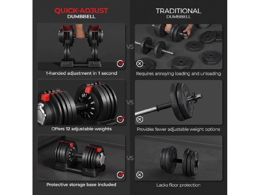 vente unique Ensemble d'haltères courtes ou longues 3 en 1 Haltère réglable 18kg avec serrure de sécurité entraînement musculaire et haltérophilie