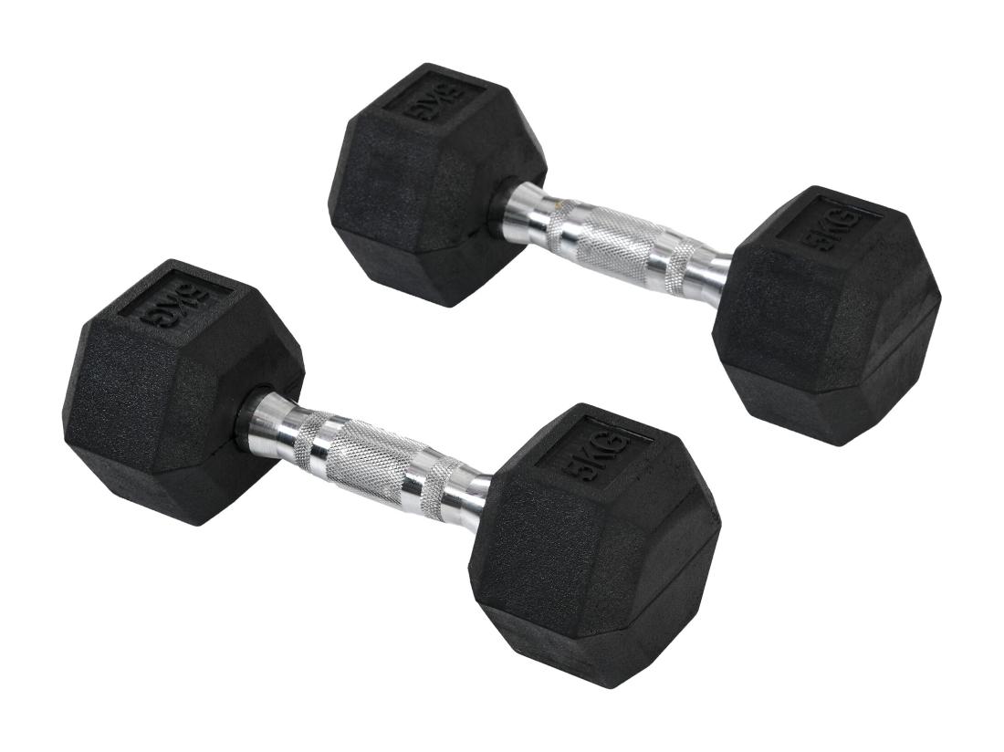 vente unique Ensemble d'haltères courtes total 10 Kg - entraînement musculaire & haltérophilie - acier caoutchouc noir