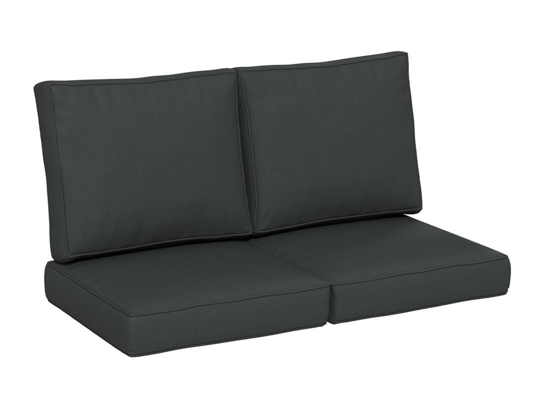 Vente Unique Ensemble De 3 Coussins D'extérieur - Coussin D'assise 2 Coussins Dossier - Déhoussables Gris