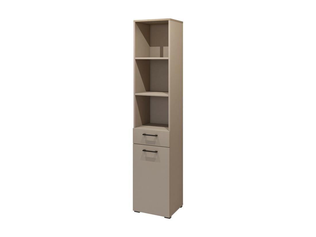 Vente Unique Ensemble De Meuble De Rangement Pour Machine à Laver Collection WASHING – Meuble Bas Et Meuble Haut – Taupe Et Chêne