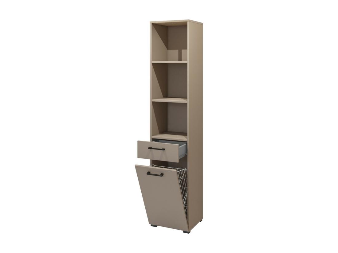 Vente Unique Ensemble De Meuble De Rangement Pour Machine à Laver Collection WASHING – Meuble Bas Et Meuble Haut – Taupe Et Chêne