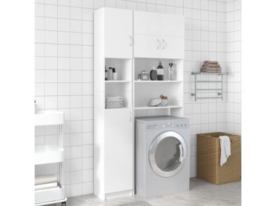 vente unique Ensemble de meuble pour machine à laver Blanc Bois d ingénierie