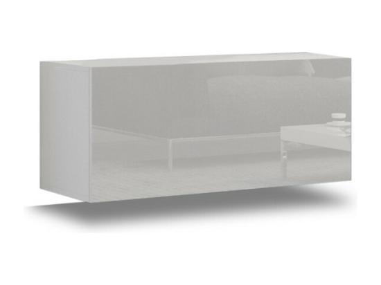 Vente Unique Ensemble De Meubles De Salon Blanc Suspendus Collection CEPTO II 256cm 6 Portes 4 étagères Leds Modulables