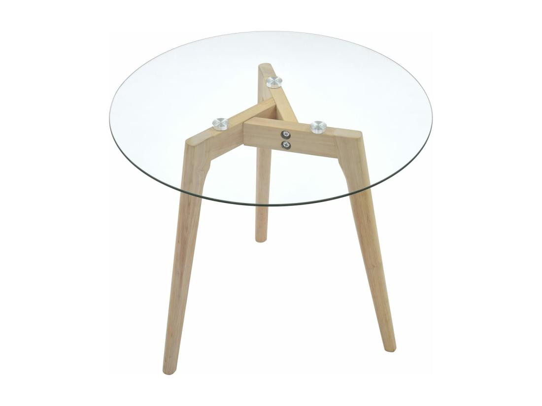 Vente Unique Ensemble De Tables D'appoint 2 Pièces Verre Trempé