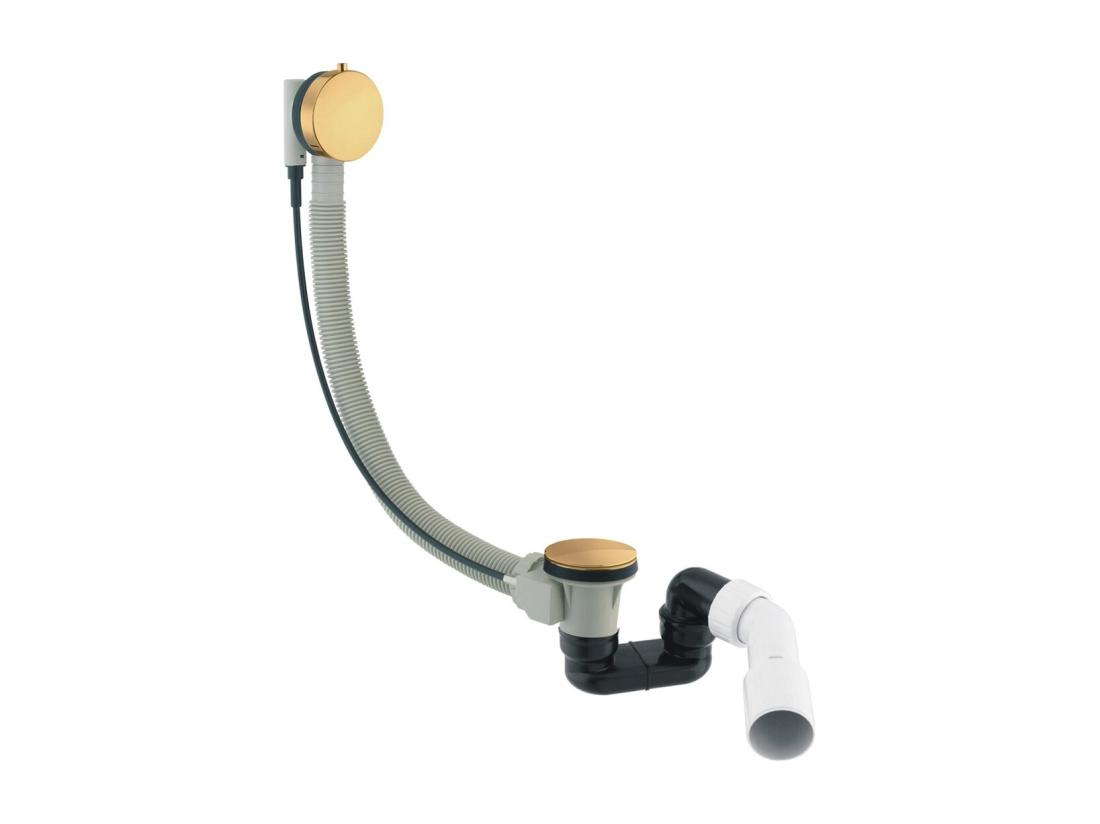 vente unique Ensemble de vidange de baignoire avec bonde extra-plat en laiton - Or brossé