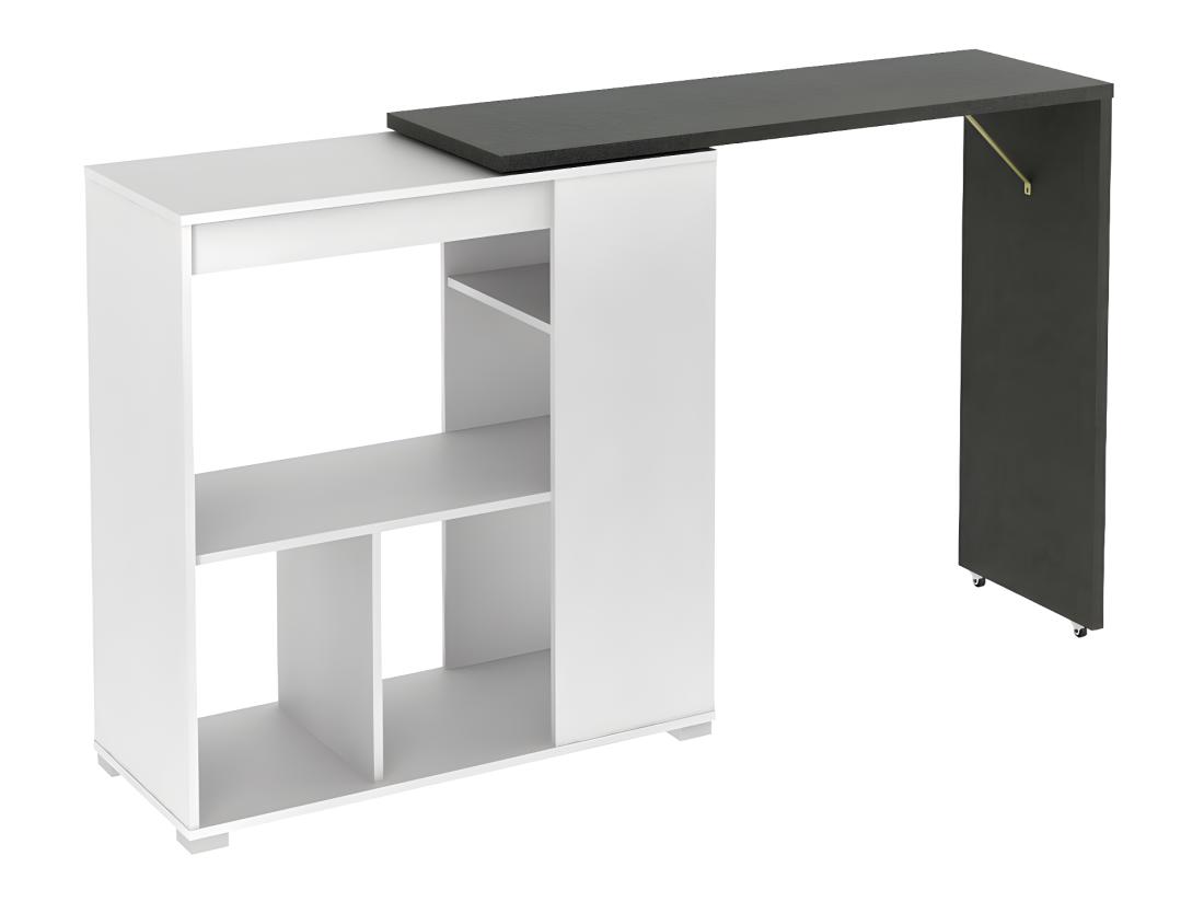 Vente Unique Ensemble "Mange Debout" : Meuble De Bar SATURNE + 2 Tabourets De Bar CALAS - Blanc Et Béton