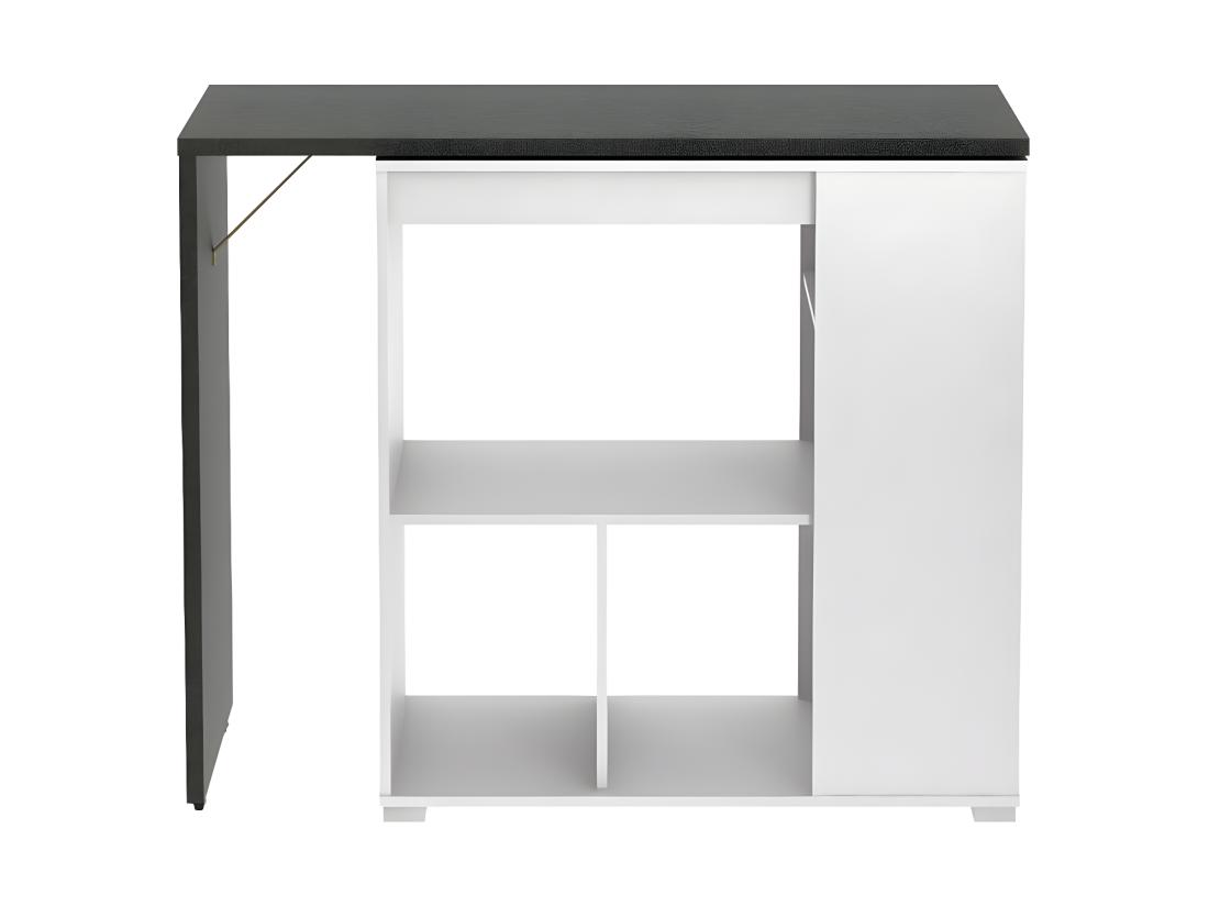 Vente Unique Ensemble "Mange Debout" : Meuble De Bar SATURNE + 2 Tabourets De Bar CALAS - Blanc Et Béton