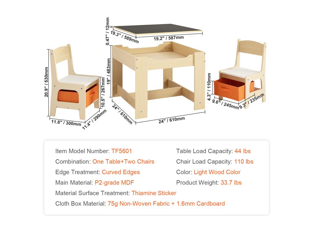 Vente Unique Ensemble Table Et Chaises Pour Enfants SucceBuy Table D'activités En Bois Avec Boîtes De Rangement
