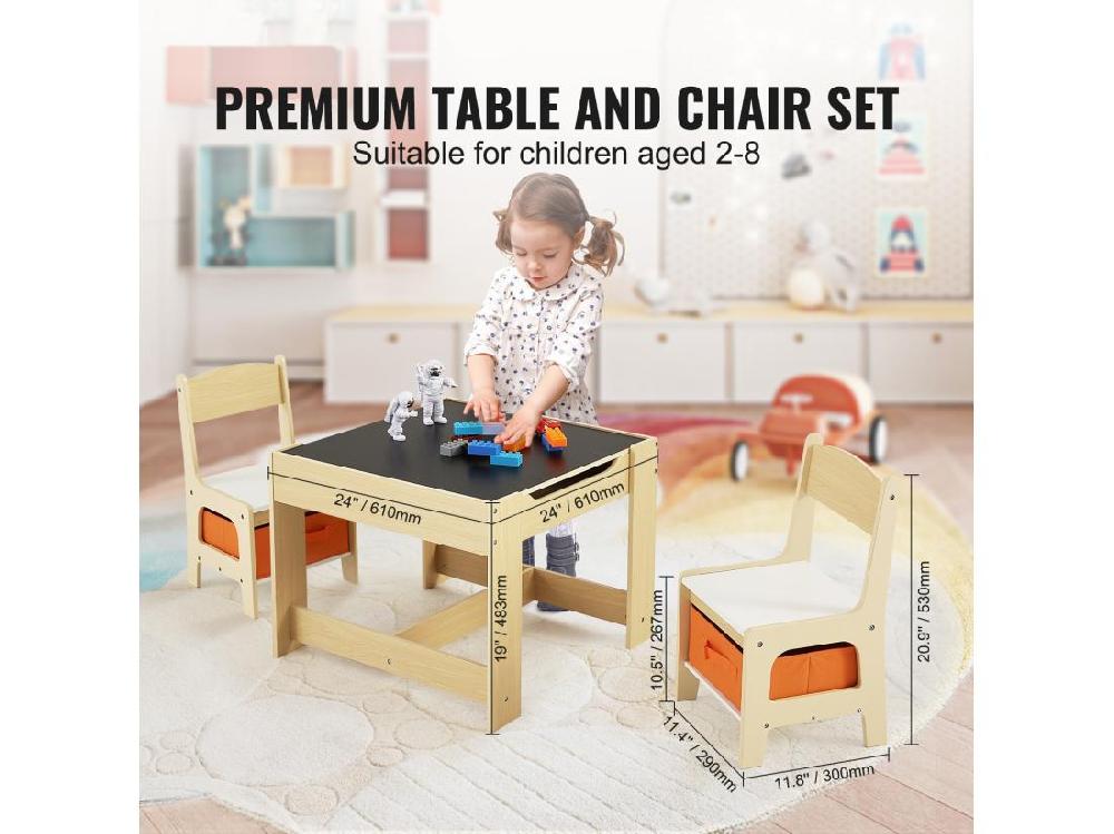 Vente Unique Ensemble Table Et Chaises Pour Enfants SucceBuy Table D'activités En Bois Avec Boîtes De Rangement