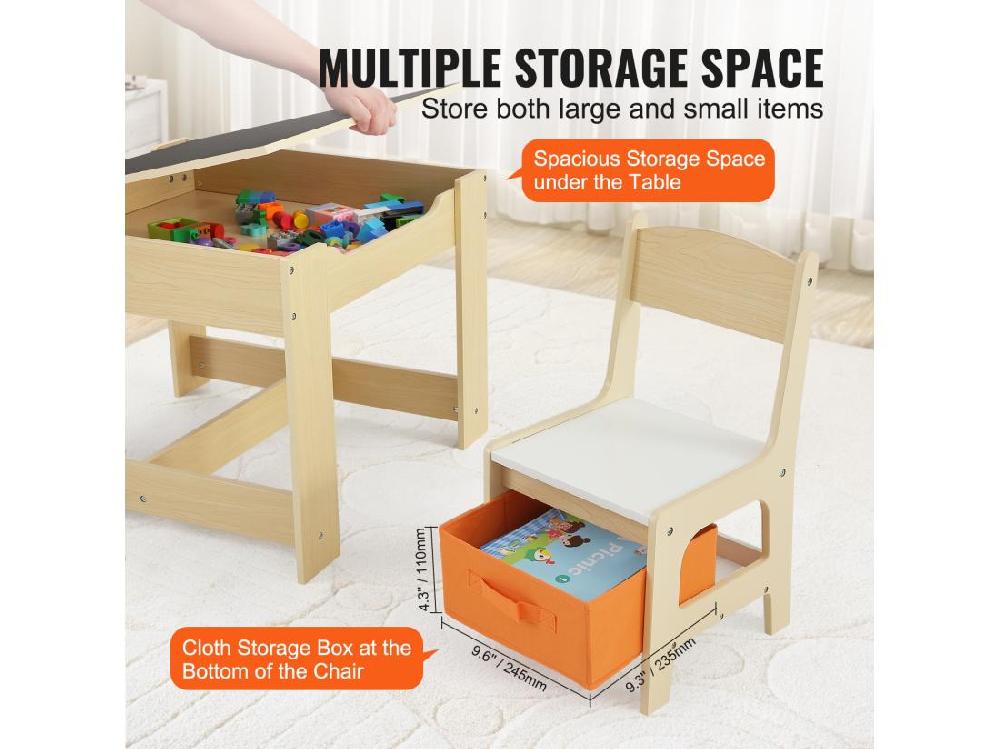 Vente Unique Ensemble Table Et Chaises Pour Enfants SucceBuy Table D'activités En Bois Avec Boîtes De Rangement