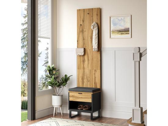 vente unique Ensemble vestiaire avec tabouret à chaussures et coussin accessoires suspendus à l'avant et tiroirs