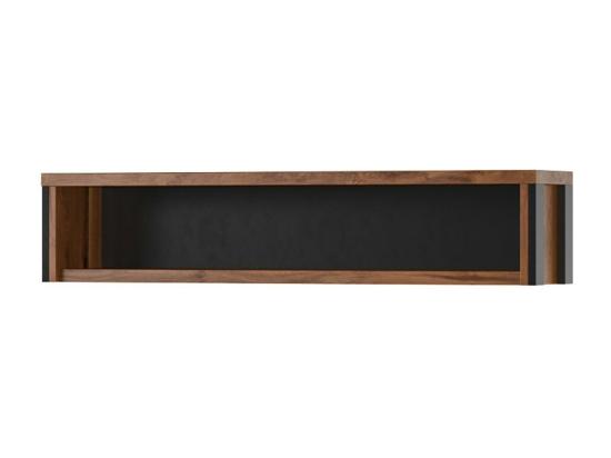 vente unique Etagère 120cm collection WINDSOR. Coloris chêne foncé et gris anthracite