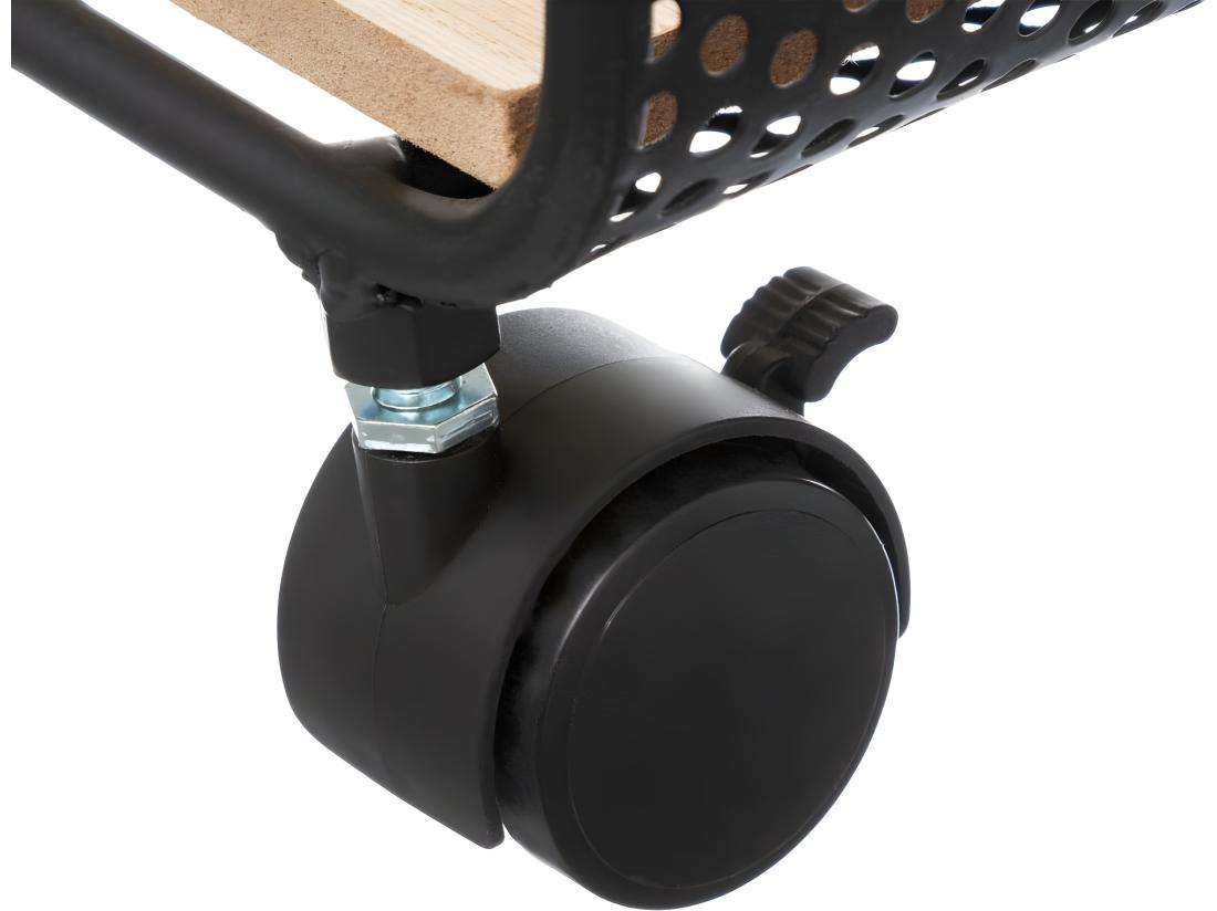 Vente Unique Étagère 2 Cases Sur Roues En Métal Et Bois H 51 Cm