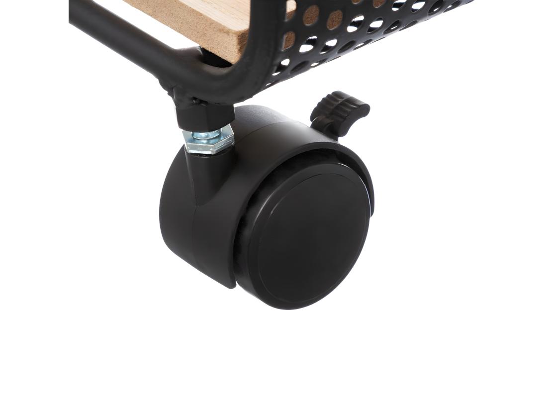 vente unique Étagère 2 cases sur roues en métal et Bois H 51 cm