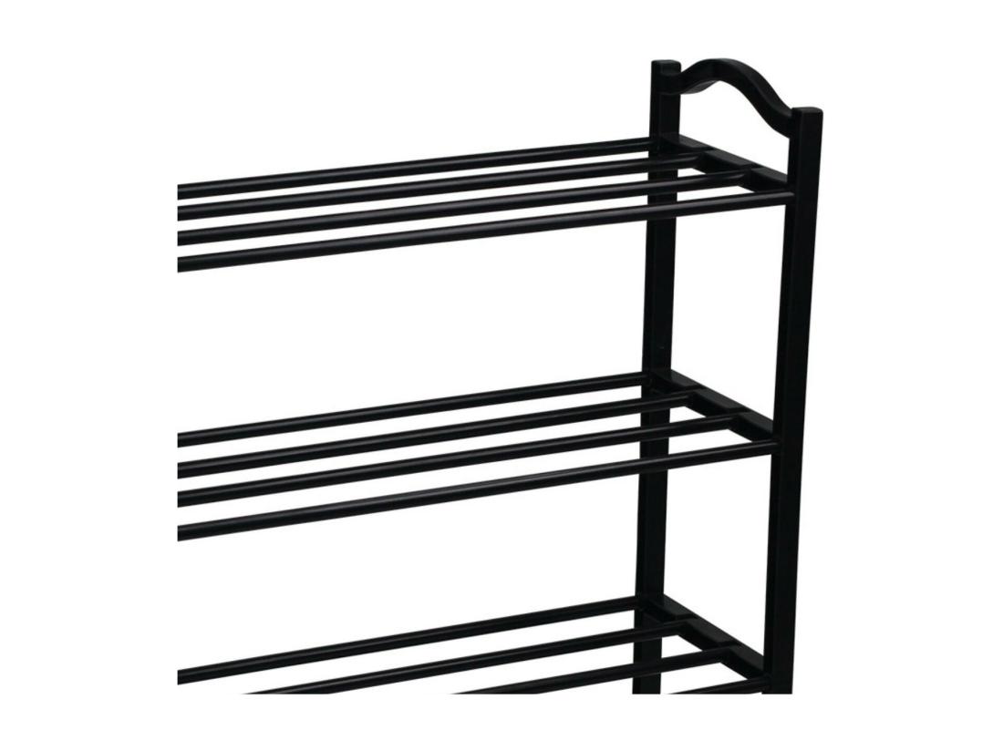 Vente Unique Étagère à Chaussures 3 étagères Zip Noir 62 5x19x44cm O91