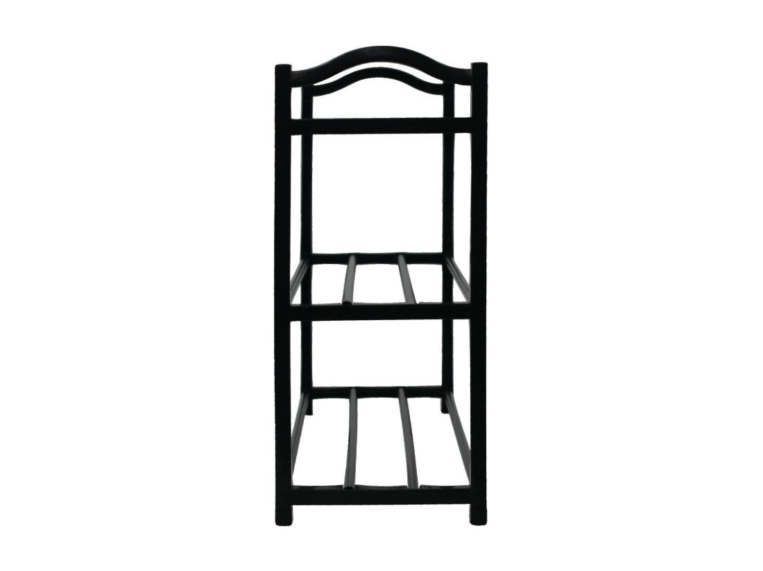 vente unique Étagère à chaussures 3 étagères Zip noir 62 5x19x44cm O91