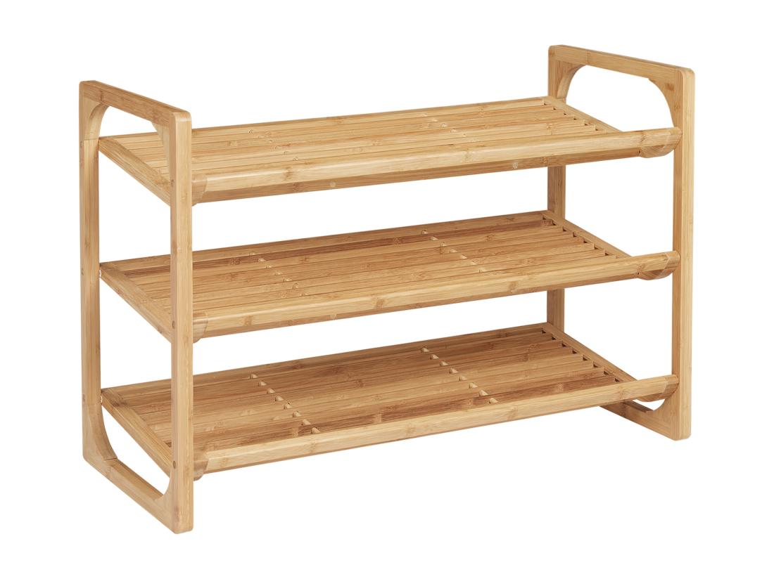 Vente Unique Étagère à Chaussures Bambou 3 étagères Style Naturel Dim. 76L X 33l X 51H Cm
