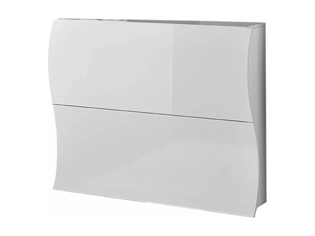 Vente Unique Étagère à Chaussures Dabayom Armoire Polyvalente Avec 2 Portes Pliantes Étagère à Chaussures D'entrée 100% Made In Italy 101x27h82 Cm Blanc Brillant