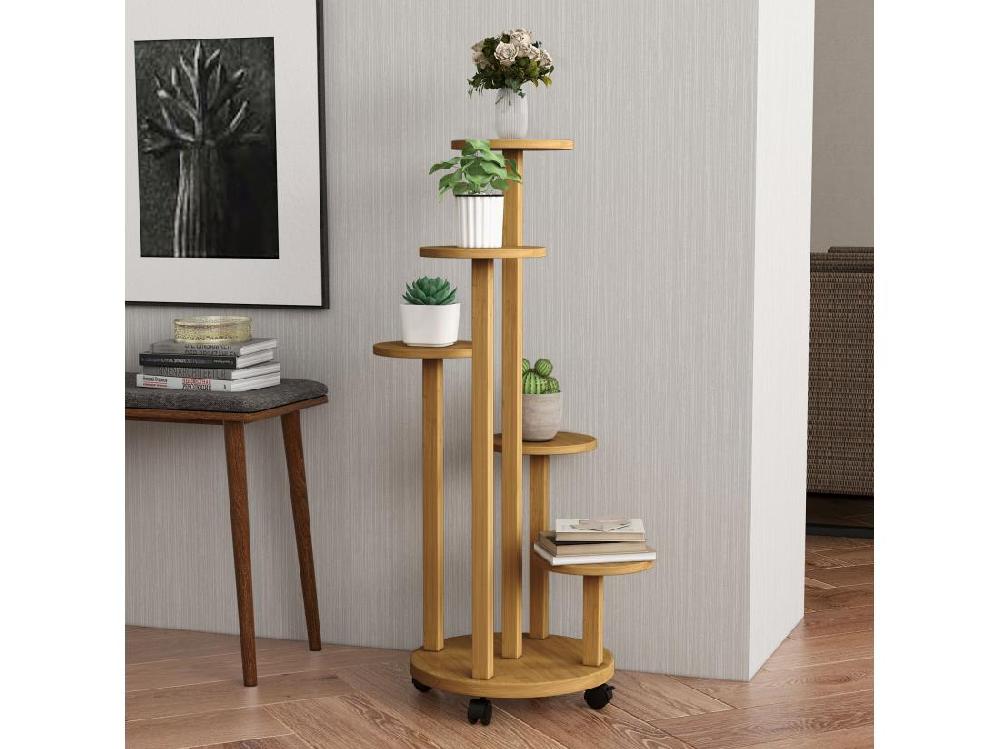 Vente Unique Étagère à Plantes Support à Plantes 5 Niveaux Bambou