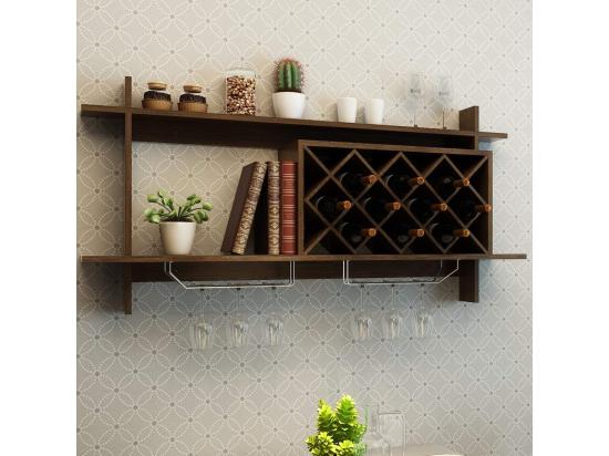 Vente Unique Étagère à Vin Mural Casier à Vin Porte-bouteilles De Vin Pour Fixation Murale (brun)