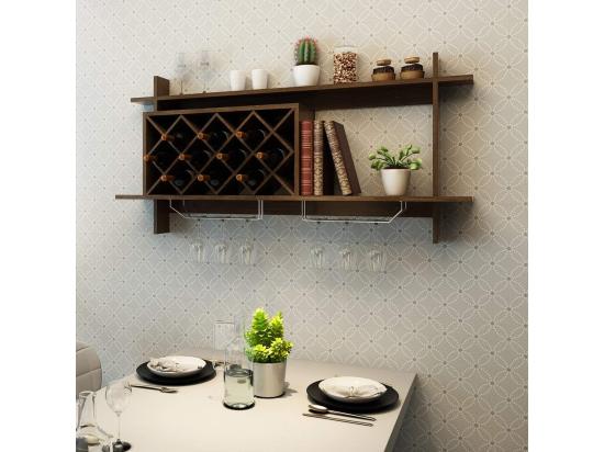 Vente Unique Étagère à Vin Mural Casier à Vin Porte-bouteilles De Vin Pour Fixation Murale (brun)