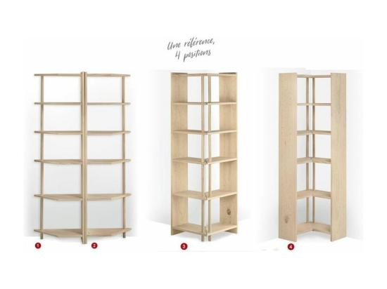 Vente Unique Etagère D'angle En Pin Brut Gala 4 Tablettes