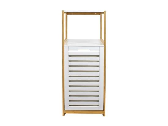 Vente Unique Etagère De Salle De Bain DEBLANCH En Bambou Avec Panier à Linge