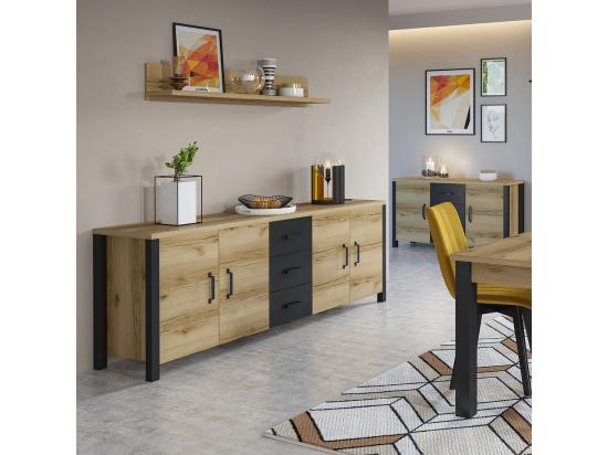 Vente Unique Etagère Design 150cm Collection DARWIN. Coloris Chêne Clair