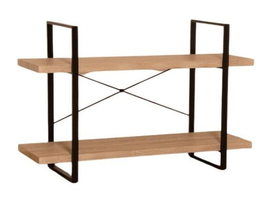 Vente Unique Étagère Industrielle SHELVES – 2 Niveaux – Bois Et Métal – Design Loft Tendance