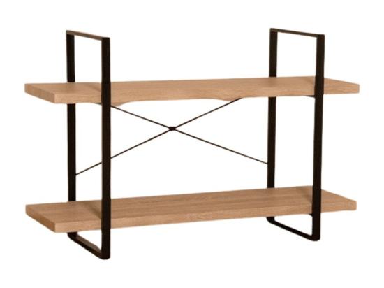 vente unique Étagère industrielle SHELVES – 2 niveaux – Bois et métal – Design loft tendance